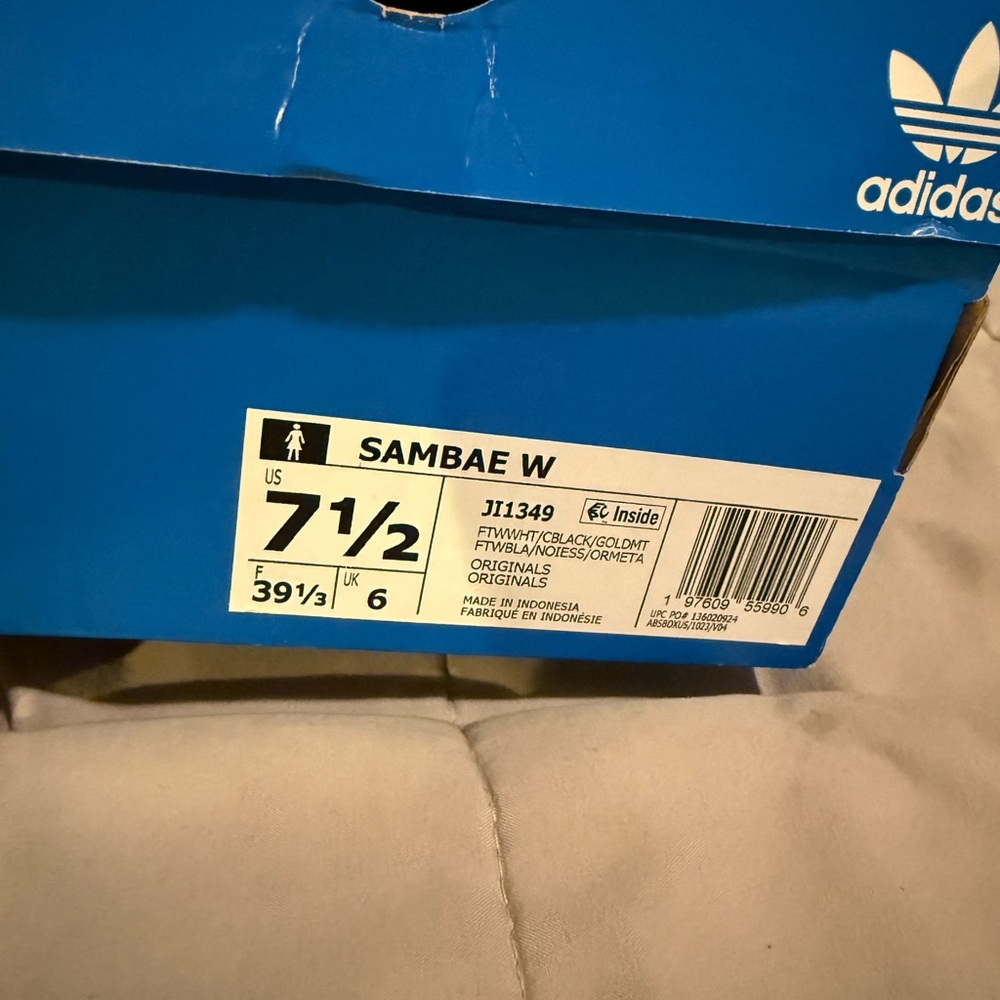 Adidas Samba White Black Gum Sole Sneakers - Picture 7 of 7